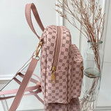 Classic Women Backpack PU Leather Fashion School Bags Female - China Mainland / Pink