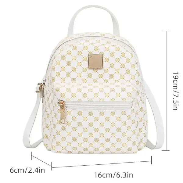 Classic Women Backpack PU Leather Fashion School Bags Female - China Mainland / Pink
