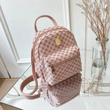 Classic Women Backpack PU Leather Fashion School Bags Female - China Mainland / Pink