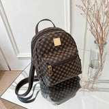 Classic Women Backpack PU Leather Fashion School Bags Female - China Mainland / Pink
