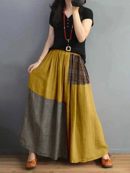 Colorful Patchwork Summer Maxi Skirt for Perfect Boho Style - Himpall