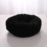 Comfortable Coral Fleece Round Pet Bed for Your Furry Friend - Black / 40CM