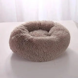 Comfortable Coral Fleece Round Pet Bed for Your Furry Friend - Brown1 / 40CM