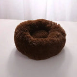 Comfortable Coral Fleece Round Pet Bed for Your Furry Friend - Coffee / 40CM