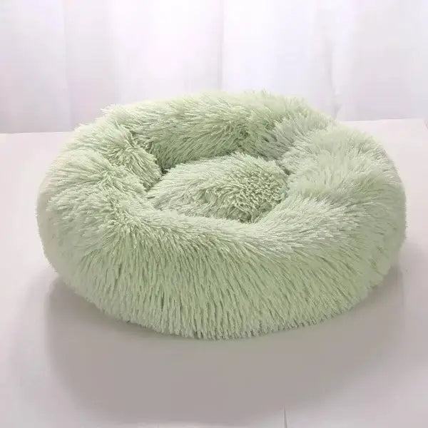 Comfortable Coral Fleece Round Pet Bed for Your Furry Friend - Light Green / 40CM
