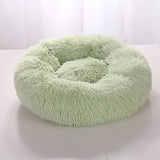 Comfortable Coral Fleece Round Pet Bed for Your Furry Friend - Light Green / 40CM