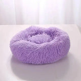 Comfortable Coral Fleece Round Pet Bed for Your Furry Friend - Purple / 40CM