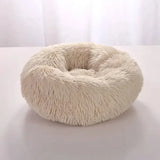 Comfortable Coral Fleece Round Pet Bed for Your Furry Friend - Warm White / 40CM