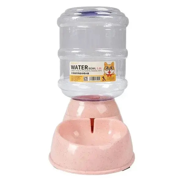 Convenient Hydration Dog Feeder with Plastic Water Bottle - Water Feeder Pink
