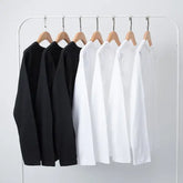100% Cotton Long Sleeve Men’s T-Shirt – New Solid Color Round Neck Tee