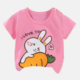 Cotton Cartoon Summer T-Shirts for Kids 4T-5T - Rabbit / 3T