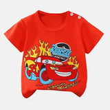 Cotton Cartoon Summer T-Shirts for Kids 4T-5T - Sports car / 8T