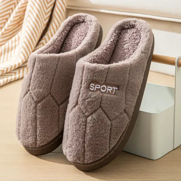 Cotton Slippers for Women in Autumn and Winter Indoor Thick-Soled Warm Non-Slip Home Slippers for Couples Cute Plush