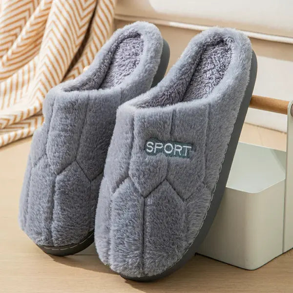 Cotton Slippers for Women in Autumn and Winter Indoor Thick-Soled Warm Non-Slip Home Slippers for Couples Cute Plush