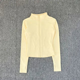 Crazy Seed Junior Womens Knit Jacket Polyester Spandex Material - Yellow / L