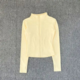 Crazy Seed Junior Womens Knit Jacket Polyester Spandex Material - Yellow / L