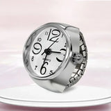 Creative Ring Watch Alloy Circular Dial Fashion Accessory - white
