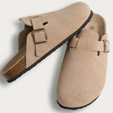 Crestar Cork Suede Mules: Unisex Fashion Clogs with Arch Support & Anti-Slip Sole