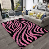 Crystal velvet carpet3D Colorful Zebra Stripe Pattern Carpet Rug for Home Living Room Bedroom Sofa Doormat Decor,kid