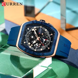 CURREN Brand Quartz Wristwatches Silicone Luminous Hands Casual Style