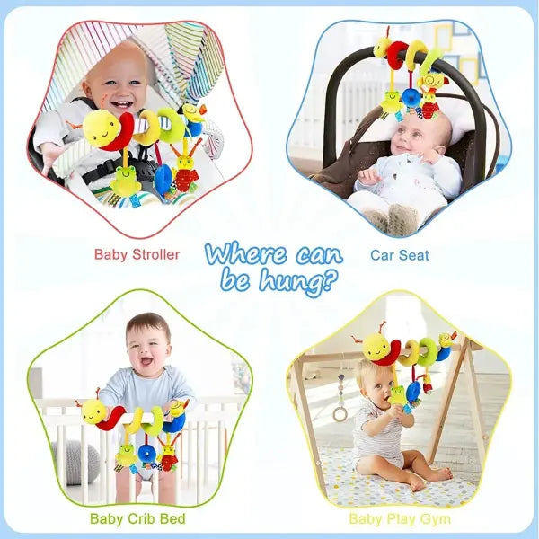 AFOVIC Certification Cloth Musical Spiral Baby Toy for Crib Travel - Yellow