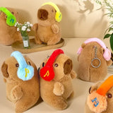 Cute Capybara Toy Head Cover and Soft Couple Keychain Pendant