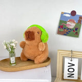 Cute Capybara Toy Head Cover and Soft Couple Keychain Pendant - green