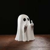 Cute Middle Finger Ghost Statue Small Halloween Decor for Home Centerpiece for Coffee Table Adorable Horror Figure
