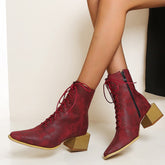 Women Pointed Toe High Heel Martin Boots