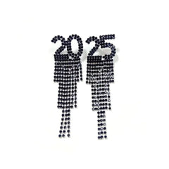 Digital Rhinestone Letter Earrings for Women’s Fashion Accessory 2025 - Himpall