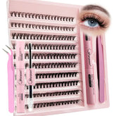 DIY Lashes Extension Kit Eyelashes 200 PCS Clusters Lash Bond and Seal Makeup Tools for Gluing Lashes Gluing Glue