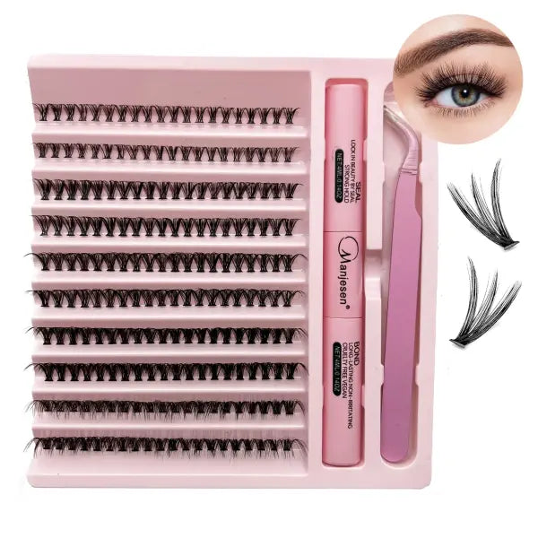 200 PCS Clusters DIY Lashes Extension Kit with Bond and Seal