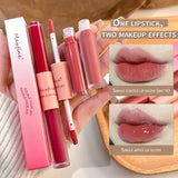 Double End Lip Glaze Full Gloss Mirror And Matte Velvet Long Term Color And Moisture Lip Gloss Anti Stain Cosmetic Lip