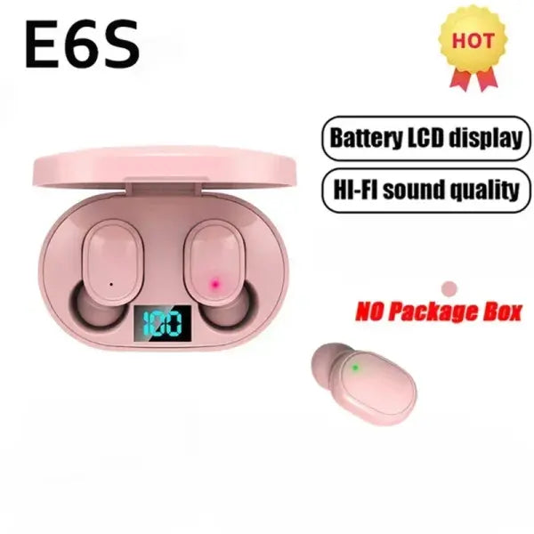 E6S Earbuds Noise Cancelling True Wireless Connectors - pink