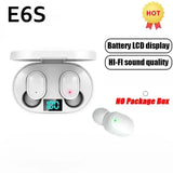 E6S Earbuds Noise Cancelling True Wireless Connectors - white