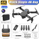 E88Pro RC Drone with Dual HD Camera and Altitude Hold Mode - Black-Single-4K-Bag