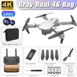 E88Pro RC Drone with Dual HD Camera and Altitude Hold Mode - Gray-Dual-4K-Bag