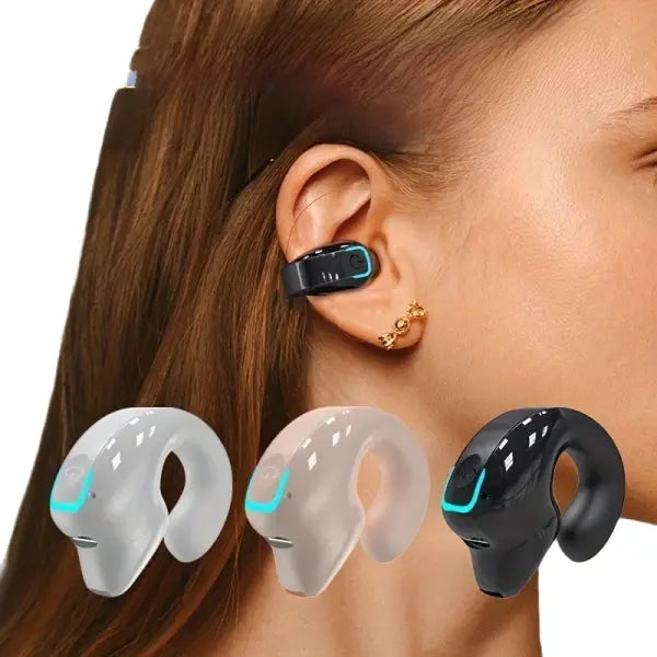 Bone Conduction Headset Earphone Clip Wireless Sport Noise Canceling