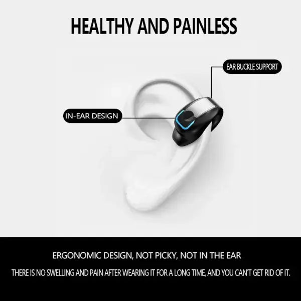 Bone Conduction Headset Earphone Clip Wireless Sport Noise Canceling