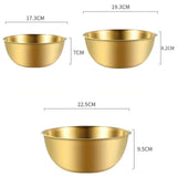 Eco-Friendly Stainless Steel Bowl - Golden 3 Sizes