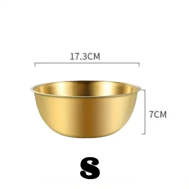 Eco-Friendly Stainless Steel Bowl - Golden S 1pc