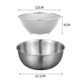 Eco-Friendly Stainless Steel Bowl - L and Drain Basket