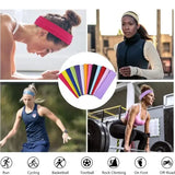 Elastic Knitted Headbands for Fitness Yoga and Running - Random Color-10pcs