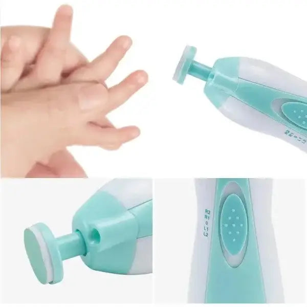 Mint green electric baby nail trimmer for gentle infant nail care