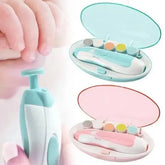 Pastel pink and blue electric baby nail trimmer for gentle infant nail care