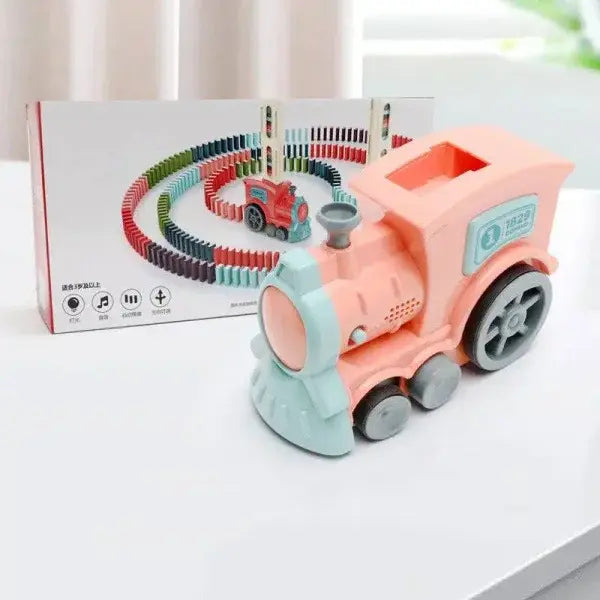 Electric Domino Train Educational Toy for Fun Learning Experiences - Pink / 60pcs