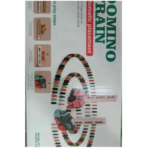 Electric Domino Train Educational Toy Set with Red and Green Pieces