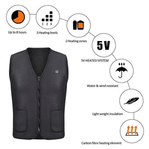Electric Heated Vest for Outdoor Riding Skiing and Fishing Activities - Himpall