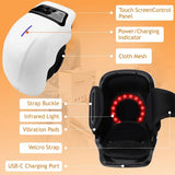 Electric Knee Massager Adjustable Temperature Vibration Cordless Knee Massager with LED Screen White Knee Massage