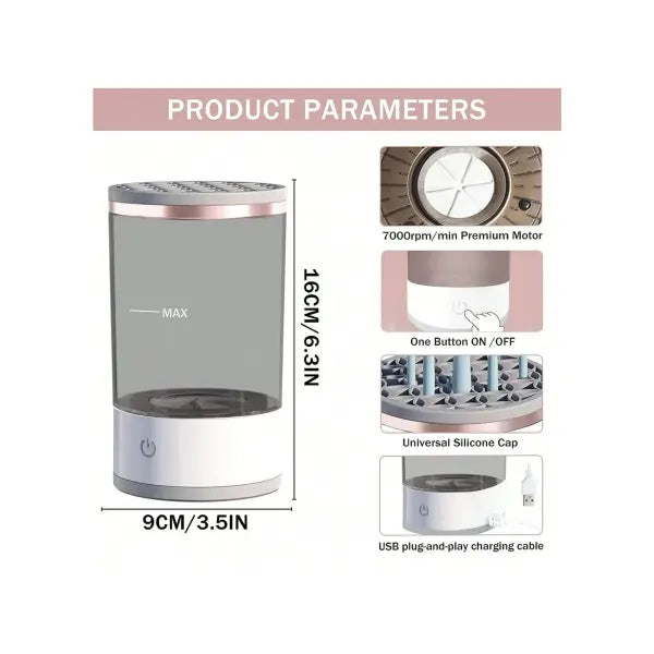 Electric Makeup Brush Cleaner Machine Portable Automatic Sanitization